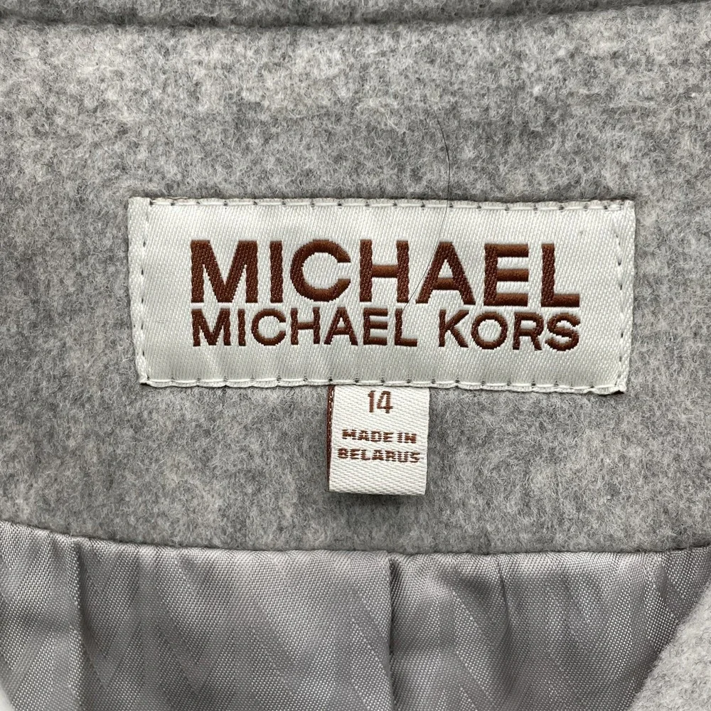 Michael Kors Pea Coat Women's‎ 14 Gray 100% Wool Preppy Corpcore Academia 60's
